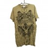 เสื้อยืดผ้ายับ " Sure" ลายหมาป่า Size L