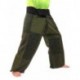 กางเกงเลผ้าตัดต่อ กางเกงสะดอ กางเกงขาก๋วย สีเขียวขี้ม้า Size L