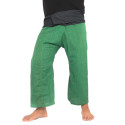 กางเกงเลผ้าสองสี สีเขียวขอบดำ