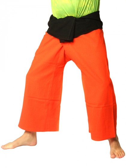 กางเกงเล * ต่อสองสี สีส้มขอบดำ